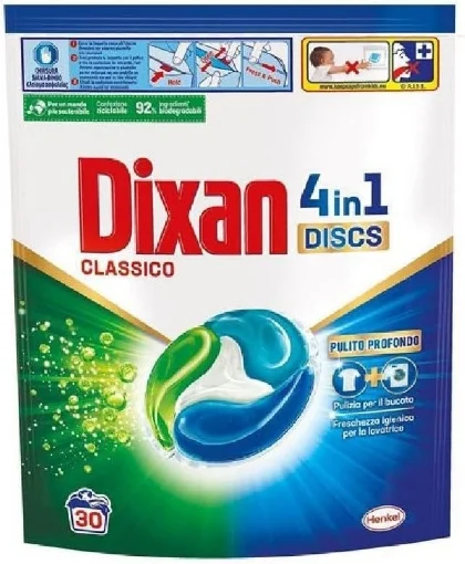 DIXAN DISCS CAPSULE DI DETERSIVO DA 30 LAVAGGI FORMATO CLASSICO OKY