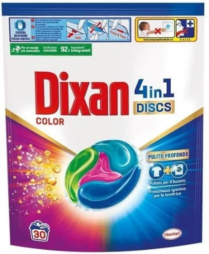 DIXAN DISCS CAPSULE DI DETERSIVO DA 30 LAVAGGI FORMATO COLOR OKY