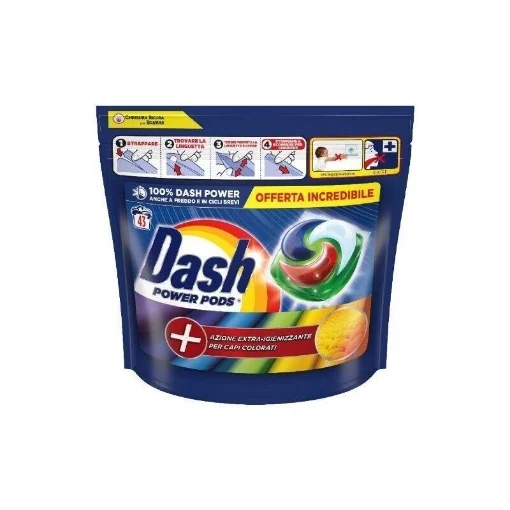 DASH PODS CAPSULE DI DETERSIVO DA 43 LAVAGGI COLORE IGIENIZZANTE OKY