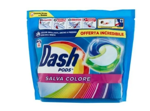 DASH PODS CAPSULE DI DETERSIVO DA 44 LAVAGGI SALVA COLORE