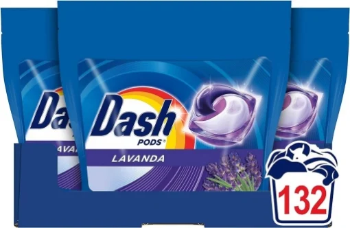 DASH PODS CAPSULE DI DETERSIVO SET 3 CONFEZIONI DA 44 LAVAGGI LAVANDA