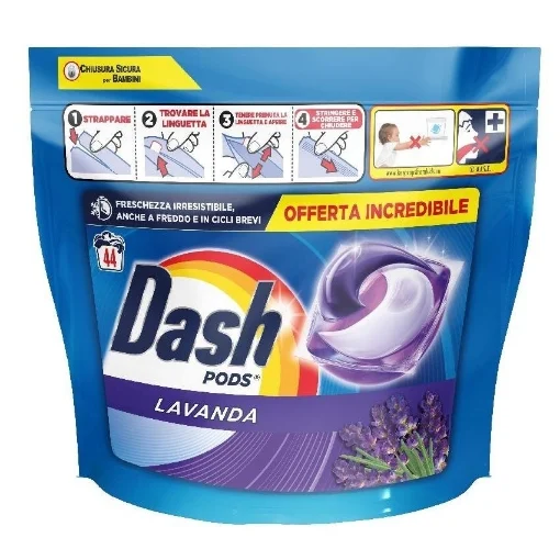 DASH PODS CAPSULE DI DETERSIVO DA 44 LAVAGGI LAVANDA