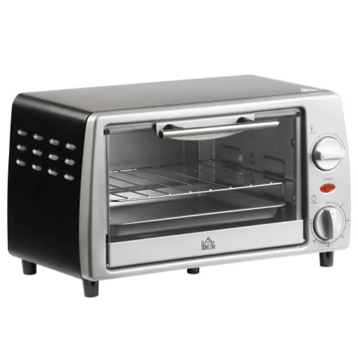 FORNETTO ELETTRICO 10 L TEMPERATURA REGOLABILE E TIMER +GRIGLIA E TEGLIA INCLUSE 750 W 36.5X26X22 CM ARGENTO NERO - MAURY'S