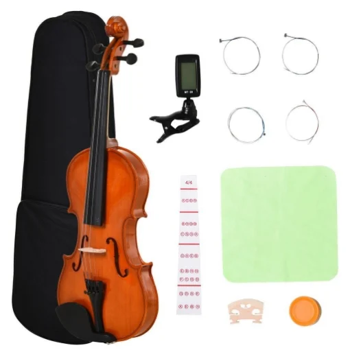 VIOLINO 4/4 PER ADULTI CON CUSTODIA, ARCHETTO, CORDE, PONTICELLO, ACCORDATORE INCLUSI - MAURY'S