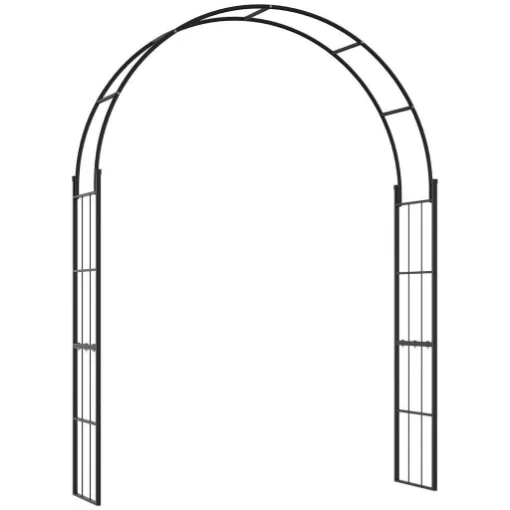 ARCHETTO DA GIARDINO PER PIANTE RAMPICANTI E DECORAZION IMETALLO NERO 153X40X210 CM - MAURY'S