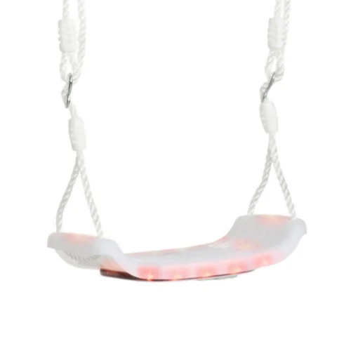 ALTALENA PER BAMBINI 9-36 MESI IN PP E PE CON CORDA REGOLABILE E LUCI LED, 39X16.5X120-180 CM, BIANCO