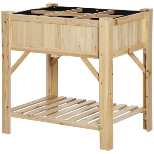 LETTO PER ORTO RIALZATO CON 6 SCOMPARTI IN LEGNO DI ABETE, 78.5X58X81CM - MAURY'S