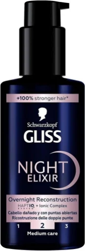 SCHWARZKOPF GLISS NIGHT ELIXIR SIERO RICOSTRUZIONE NOTTURNA 100 ML SIERO CAPELLI CON COMPLESSO IONICO