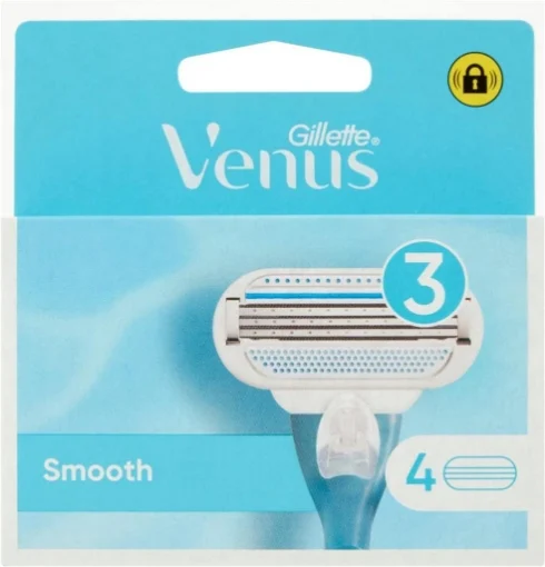 GILLETTE VENUS LAMETTE RASOI DONNA SMOOTH PER RASOIO A 3 LAME, CONFEZIONE DA 4