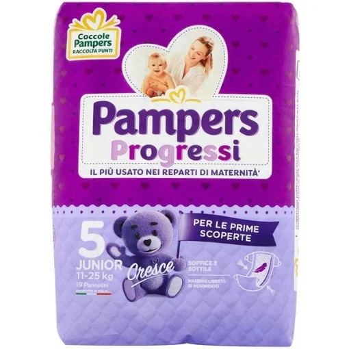 PAMPERS PROGRESSI PANNOLINI TAGLIA 5 JUNIOR 19 PEZZI
