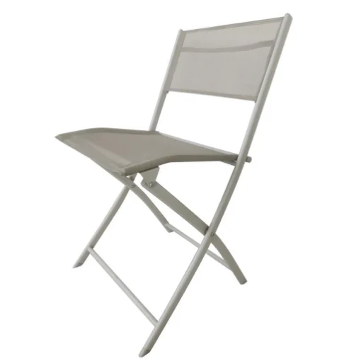 SEDIA PIEGHEVOLE DESIGN CON STRUTTURA IN ACCIAIO IN COLORAZIONE ECRU - MA MAISON