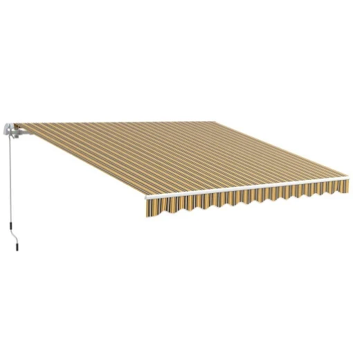 TENDA DA SOLE PER ESTERNO AVVOLGIBILE A BRACCI CON APERTURA A MANOVELLA, 350X250 CM, GIALLO - MAURY'S