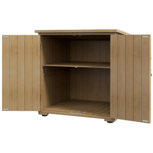 ARMADIO DA ESTERNO CON RIPIANO INTERNO REGOLABILE E TETTO INCLINATO, IN LEGNO DI ABETE, 77.5X88X90 CM - MAURY'S