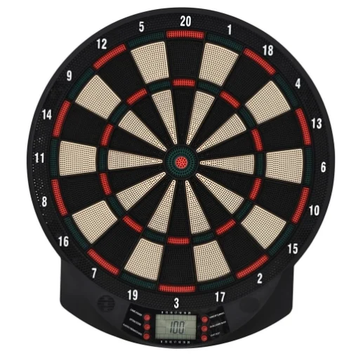 BERSAGLIO A FRECCETTE ELETTRONICO IN PP CON 6 FRECCETTE E TABELLONE SEGNA PUNTI, 44X39.5X 2.2CM, NERO - MAURY'S