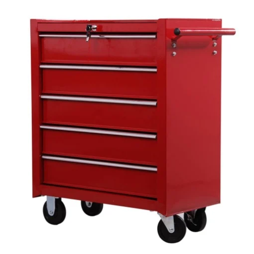CARRELLO CASSETTIERA PORTA UTENSILI PER OFFICINA, ROSSO, 67.5X33X77CM - MAURY'S