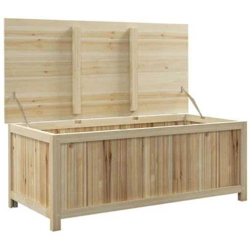 PANCA CONTENITORE DA GIARDINO DA 172L IN LEGNO DI ABETE, 120X55X45CM, COLORE LEGNO - MAURY'S