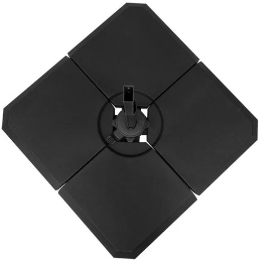 BASE PER OMBRELLONE A BRACCIO DA 4 PEZZI RIEMPIBILE CON ACQUA O SABBIA PER BASI A CROCE DA 100X100CM, NERO - MAURY'S