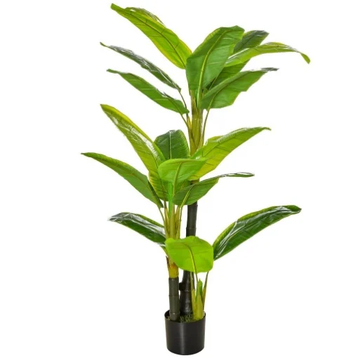 BANANO PIANTA IN VASO, ALBERO DI BANANO ARTIFICIALE, PIANTA FINTA PER INTERNO ED ESTERNO, 150CM - MAURY'S