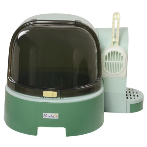LETTIERA PER GATTI CHIUSA CON COPERCHIO APRIBILE E VASSOIO ESTRAIBILE, 52X60X42CM, VERDE - MAURY'S