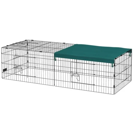 GABBIA PER CONIGLI DA ESTERNO E INTERNO CON TETTUCCIO IN ACCIAIO, 185X75X50CM, VERDE - MAURY'S