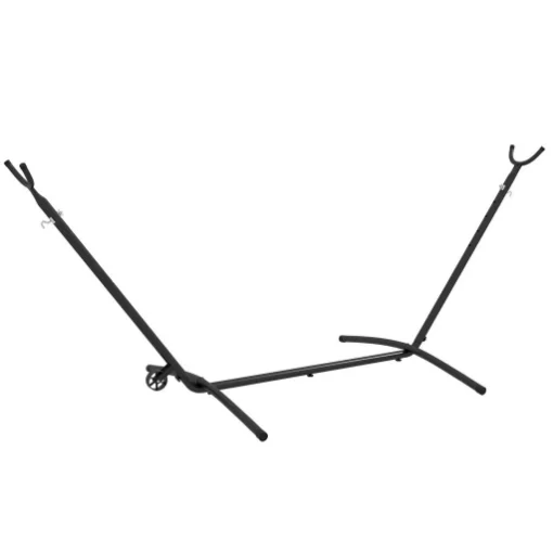 SUPPORTO PER AMACA DA 330 CM MAX CON 6 FORI E ROTELLE, IN METALLO, 290X120X115 CM, NERO - MAURY'S