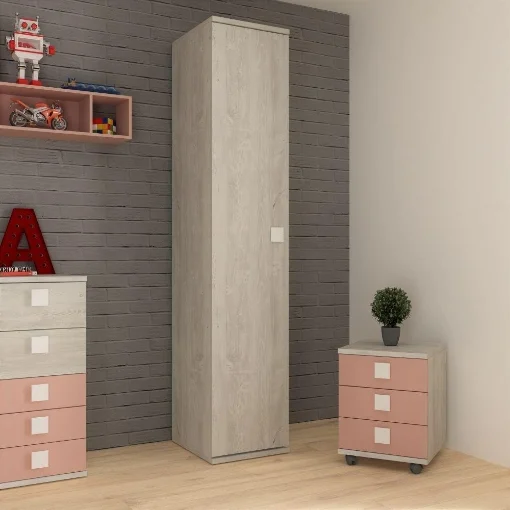 ARMADIO CON ANTA COLORE BIANCO CONSUMATO MISURE 45X52X223H - EFFEZETA
