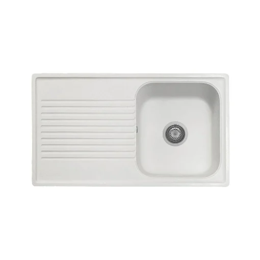 SAMET LAVELLO IN GRANITO REVERSIBILE 1 VASCA GOCCIOLATORIO IN COLORE BIANCO 86X50 - EFFEZETA