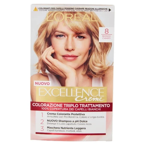 L'ORÉAL PARIS EXCELLENCE CREMA COLORANTE TRIPLO TRATTAMENTO AVANZATO 8 BIONDO CHIARO