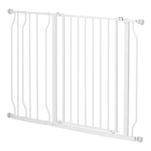 CANCELLETTO DI SICUREZZA PER CANI IN ACCIAIO E ABS, ESTENSIBILE 76X101CM PER SCALE E PORTE, BIANCO - MAURY'S