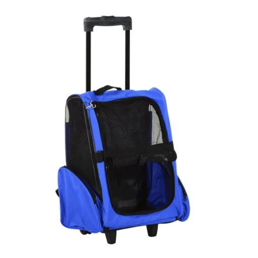 TROLLEY ZAINO TRASPORTINO PER ANIMALI DOMESTICI BLU - MAURY'S