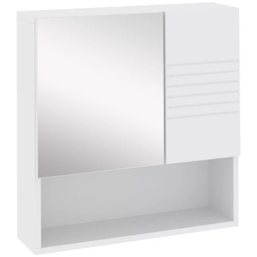 ARMADIETTO SPECCHIERA CON FISSAGGIO A MURO 54X15X55 CM BIANCO - MAURY'S