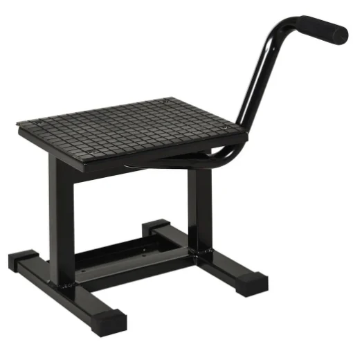CAVALLETTO ALZAMOTO IN ACCIAIO MAX 150KG CON SUPERFICIE IN GOMMA E MANOVELLA, 48X34X43 CM, NERO - MAURY'S