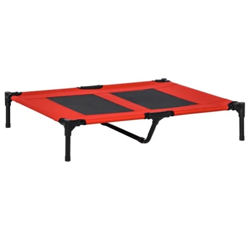 LETTINO PER CANI GRANDI RIALZATO CON TESSUTO A RETE, PESO MASSIMO 30KG, 91.5X76.2X18 CM, ROSSO - MAURY'S