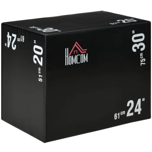 PLYO BOX 3 IN 1 A 3 ALTEZZE, JUMPING BOX PLIOMETRICO CAPACITÀ 120KG, 75X51X61CM, NERO - MAURY'S