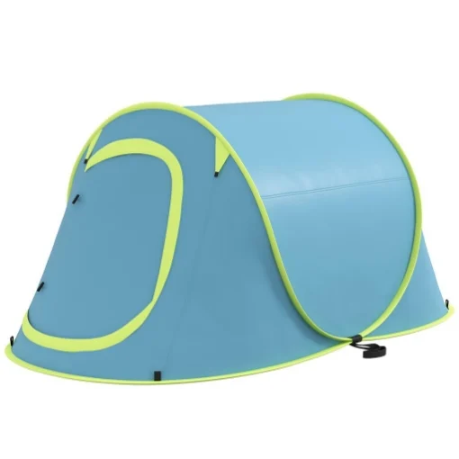 TENDA DA CAMPEGGIO POP UP IMPERMEABILE CON ACCESSORI E BORSA DI TRASPORTO, 245X148X105 CM, BLU - MAURY'S