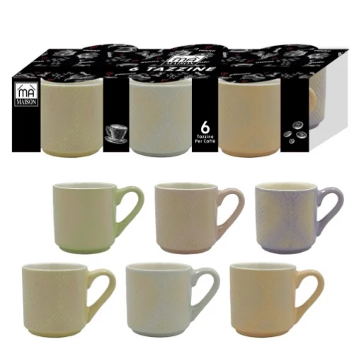 MA MAISON SET 6 DA TAZZINE CAFFÈ FANTASIA A RIGHINE MULTICOLOR