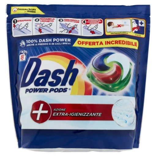 DASH PODS POWER LIQUIDO LAVATRICE 49 LAVAGGI IGIENIZZANTE