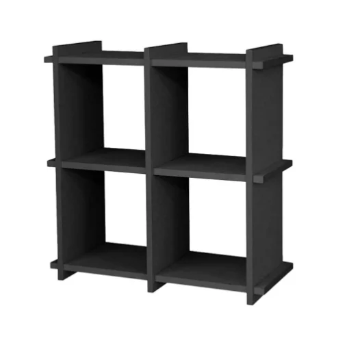 BACHECA IN LEGNO A 4 POSTI DA PARETE IN COLORE NERO 35X13X35CM - MAURY'S