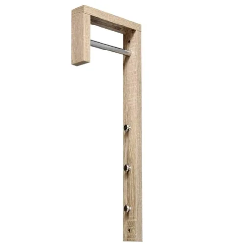APPENDINO DA PARETE REALIZZATO IN LEGNO 25X6X70CM IN COLORE ROVERE CON 3 GANCI - MAURY'S