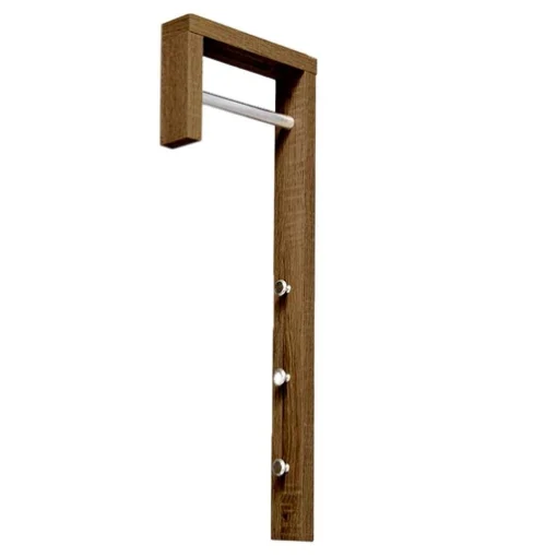 APPENDINO DA PARETE REALIZZATO IN LEGNO 25X6X70CM IN COLORE NOCE CON 3 GANCI - MAURY'S