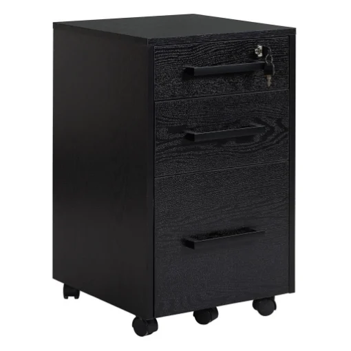 CASSETTIERA PORTADOCUMENTI DA UFFICIO CON 3 CASSETTI 5 RUOTE NERO 39.2X40X65.4CM - MAURY'S