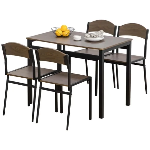 SET DA PRANZO DA 5 PEZZI CON 1 TAVOLO RETTANGOLARE 100X63X76.5 CM E 4 SEDIE - MAURY'S