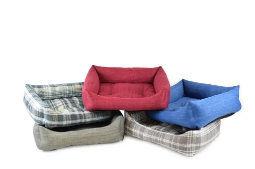 CUCCIA MORBIDA PER CANI IN TESSUTO 60X70 CM DA ARREDAMENTO CON BORDI ALTI E COMODO CUSCINO COLORI ASSORTITI - MAURY'S