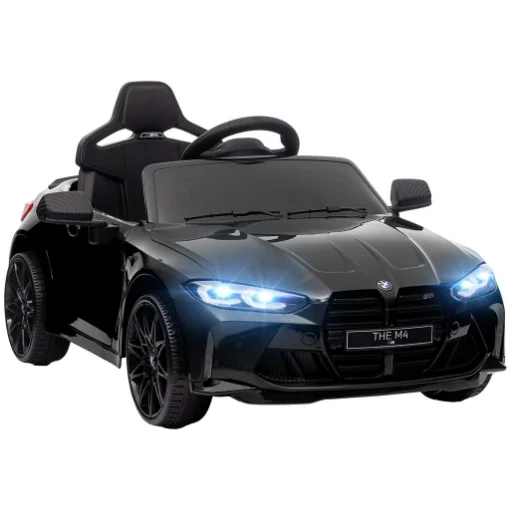 MACCHINA ELETTRICA PER BAMBINI A LICENZA BMW M4 CON TELECOMANDO, CLACSON E FARI, 108X69.5X51 CM, NERA - MAURY'S