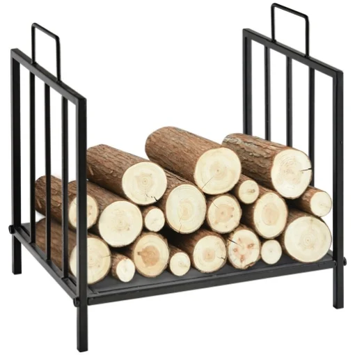 PORTALEGNA PER CAMINO 15KG MAX PER INTERNO ED ESTERNO CON 2 MANIGLIE, IN METALLO, 44.5X33X46.5 CM, NERO - MAURY'S