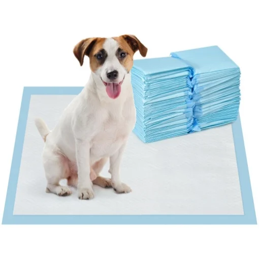 SET 100 TAPPETINI IGIENICI PER CANI A 6 STRATI IN TESSUTO NON TESSUTO, CARTA E PE, 45X60 CM, BLU E BIANCO - MAURY'S