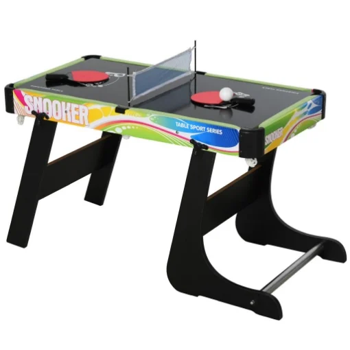 TAVOLO MULTIGIOCO PIEGHEVOLE 4 IN 1 CON CALCIO BALILLA, HOCKEY DA TAVOLO, PING PONG E BILIARDO, 86,5X43,5X64CM - MAURY'S