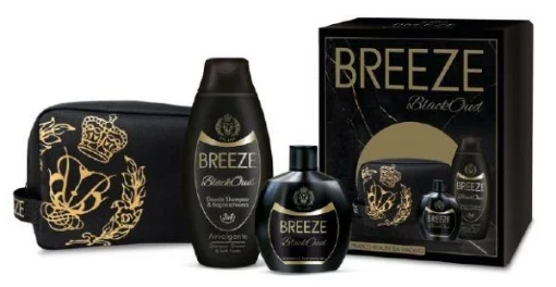 BREEZE CONFEZIONE REGALO DONNA BLACK OUD DEODORANTE PROFUMATO + DOCCIA SHAMPOO 400 ML + BEAUTY DA VIAGGIO