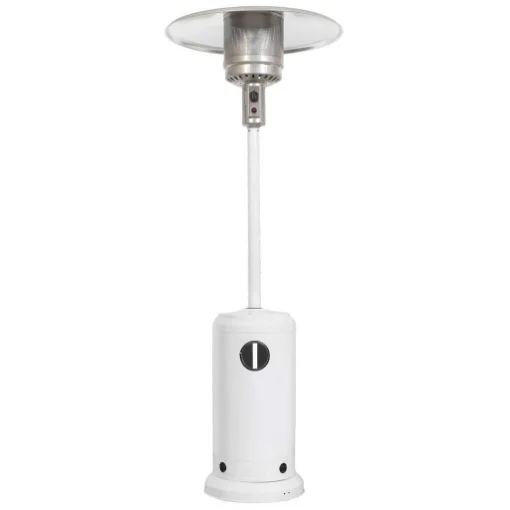 FUNGO A GAS 81X81X219 CM IN ACCIAIO FLUSSO 450-870 G ALL'ORA - PROPANO O BUTANO - POTENZA 5000-13000W BRUCIATORE CM Ø 27,5 X 53 H BIANCO