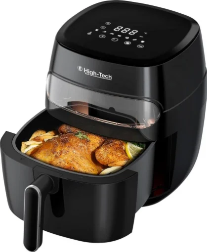 HIGH-TECH FRIGGITRICE AD ARIA 1350 W CAPIENZA 7 L CON VETRO COTTURA SENZA OLIO VETRO TRASPARENTE OKX
